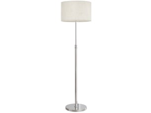 Lampadaire sur pied salon, lampe sur pied dimmable avec télécommande, abat-jour en lin, hauteur réglable 133-168cm, argent