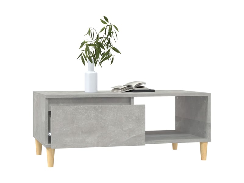  Table basse rectangulaire | table de salon gris béton 90x50x36,5 cm bois d'ingénierie shl6448  - Conforama D