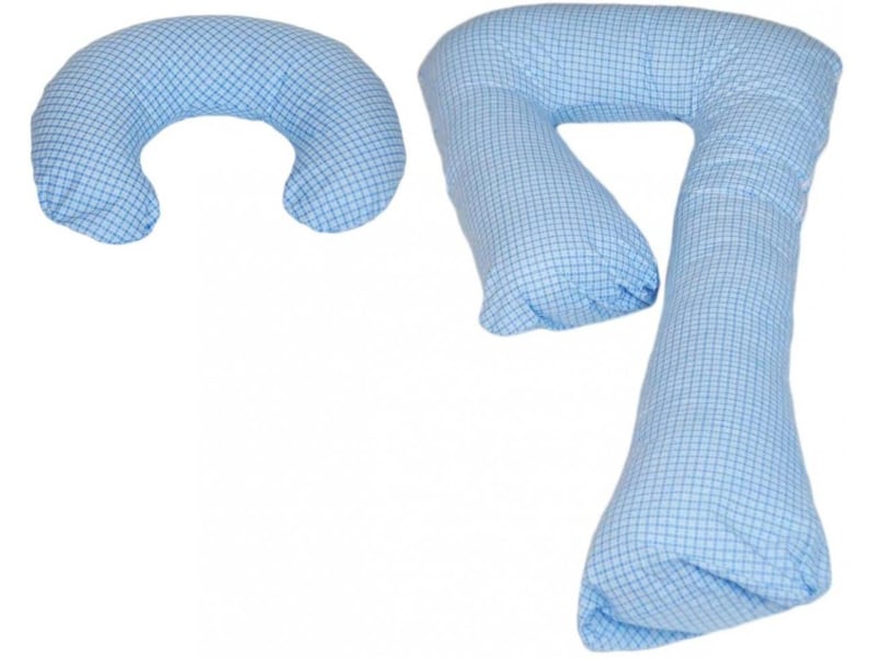  Ensemble coussins prepost natal usages multiples confortable bleu à carreaux 4205321 - Conforama A