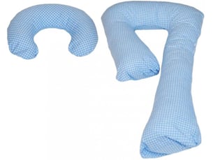 Ensemble coussins prepost natal usages multiples confortable bleu à carreaux