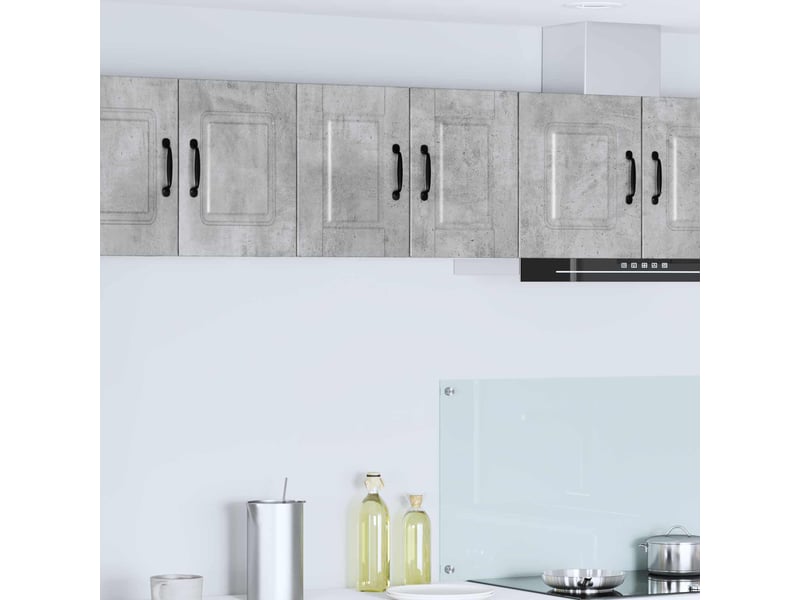  Meuble mural de cuisine | armoire de cuisine 2 pcs gris béton bois d'ingénierie shl1577  - Conforama B