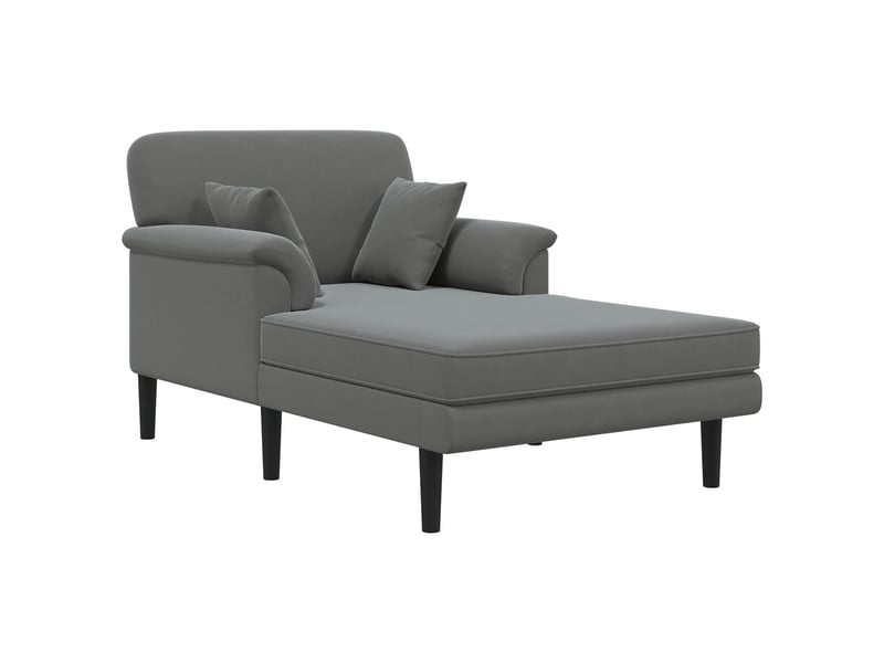  Chaise longue, chaise de salon gris foncé velours cf28600  - Conforama A