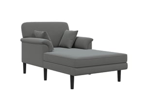 Chaise longue, chaise de salon gris foncé velours cf28600