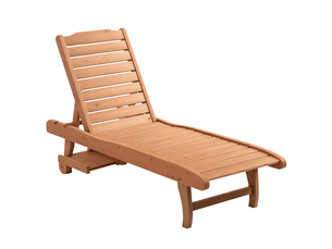 Bain de soleil transat style colonial dossier réglable 3 positions roulettes tablette support bois sapin pré-huilé