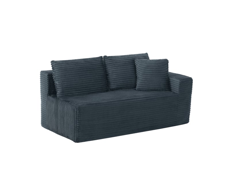 Canapé modulaire 3 places avec configuration réversible et coussins amovibles pour salon en mousse et ressorts gris foncé  - Conforama A