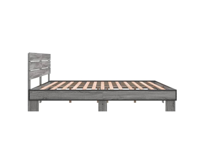  Lit double- lit adulte -  cadre de lit sans matelas sonoma gris 200x200 cm  - Conforama D