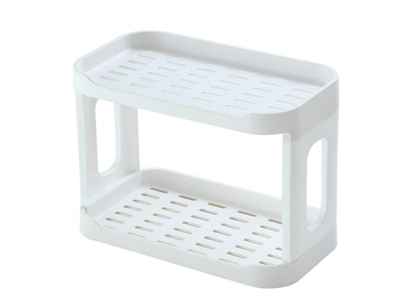  Étagère de rangement de bureau à 2 niveaux, organiseur amovible, support de rangement pour cosmétiques, coiffeuse, salle de bain  - Conforama A