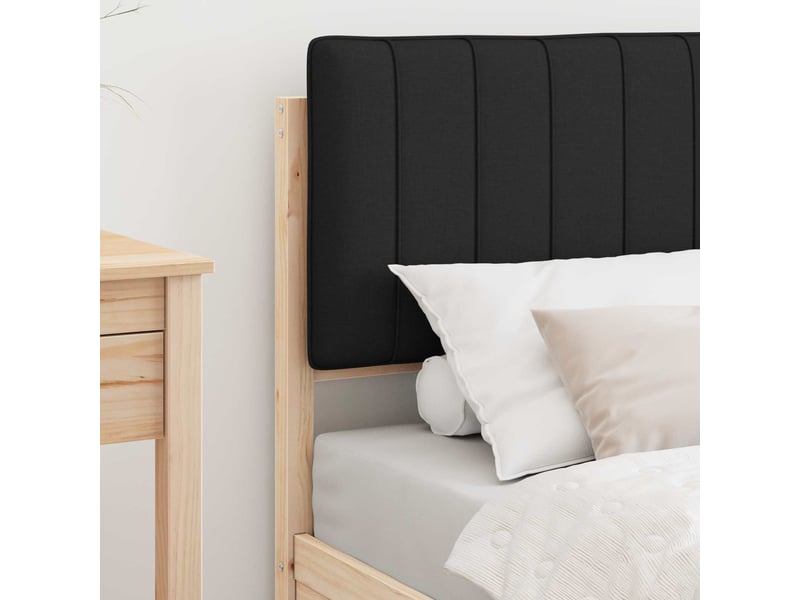  Lit simple- lit adulte -  cadre de lit avec tête de lit rembourrée noir 80 x 200 cm  - Conforama B