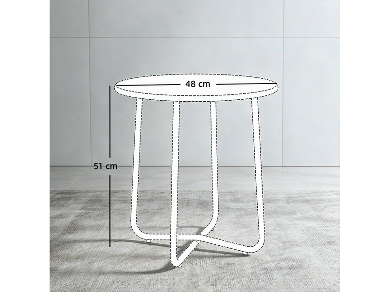  Table basse de jardin ronde avec piètement croisé et patins réglables en métal vert pour terrasse ø 48 × 51 cm  - Conforama C