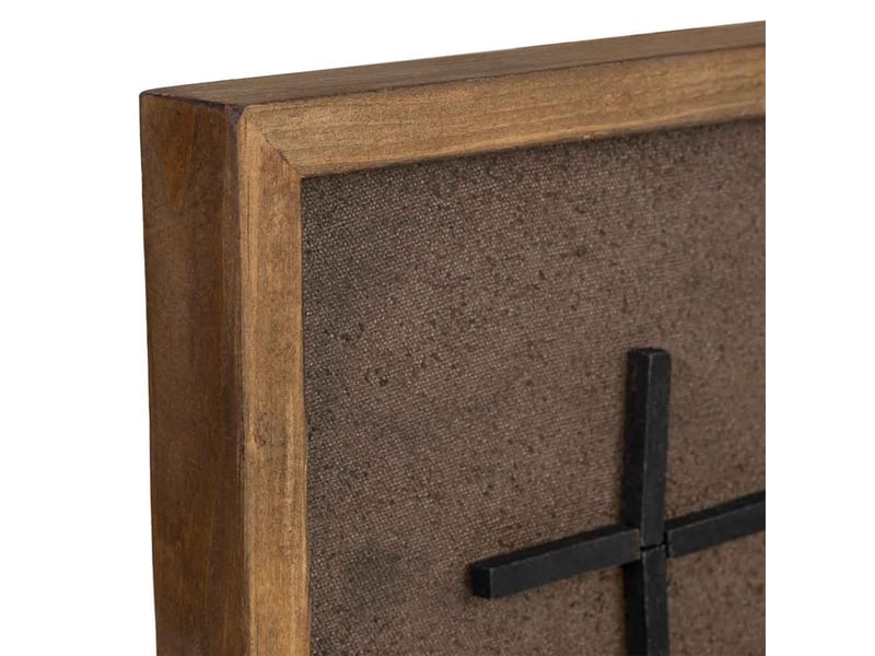  Tableau artisanal en bois recyclé relief marron et noir 40x4x40 cm h  - Conforama E