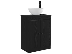 Meuble salle de bain avec évier, meuble de rangement noir 54x35x83 cm shl5832