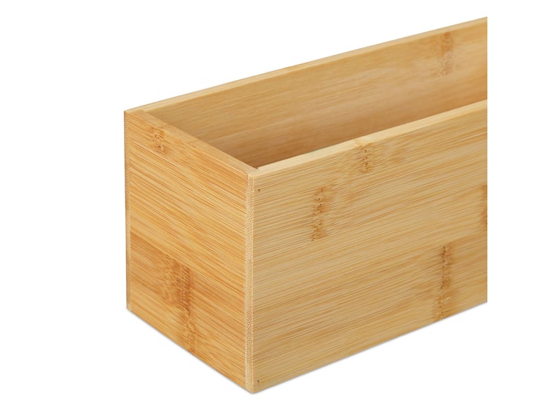  Boîte de rangement multi-usages design épuré 30 x 20 x 15 cm en bambou naturel 13_0011378  - Conforama C