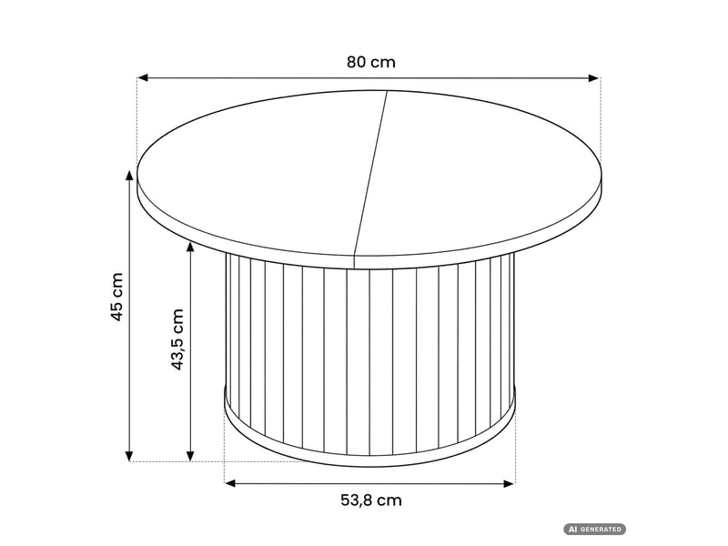 Table basse nubo cachemire 80 cm ronde cannelée avec rangement 80x80x45 cm NUBO - Conforama C