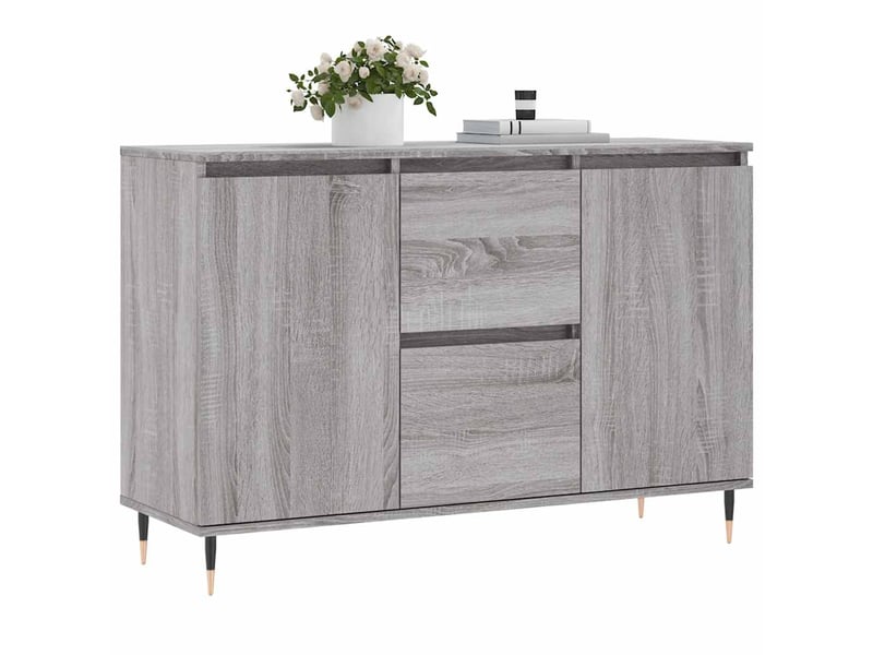  Buffet - bahut - meuble de rangement sonoma gris 101,5x35x70 cm bois d'ingénierie  - Conforama C