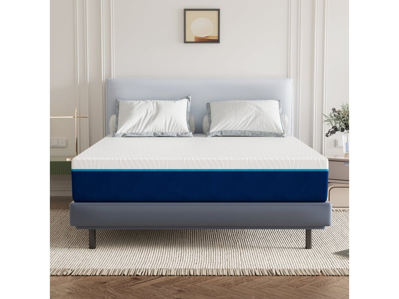  Ensemble matelas en mousse+ lit sommier tapissier déco 160x200cm, epaisseur du matelas 16cm  - Conforama B