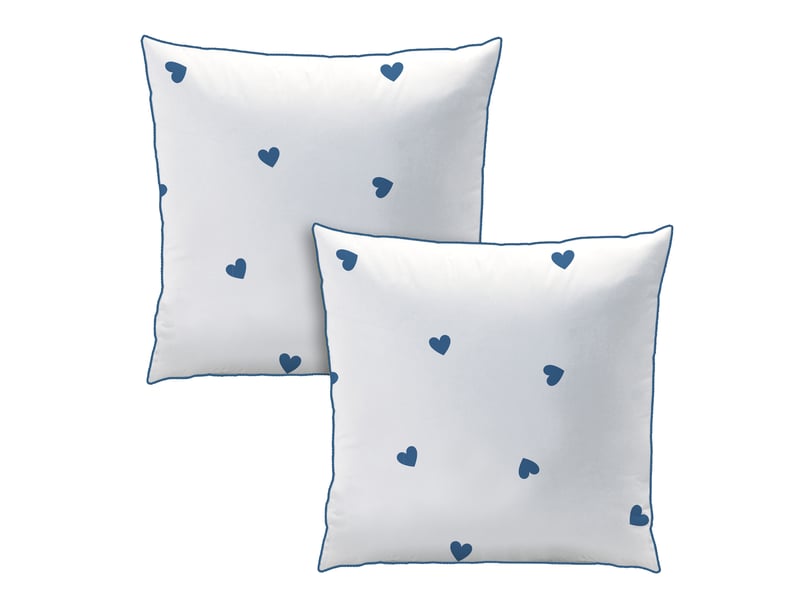  Parure de lit imprimée 100% coton, pluie de coeurs 140x200+65x65cm  - Conforama E