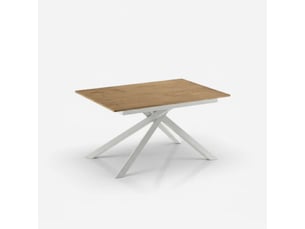 Table extensible en mélaminé structure blanche 140190x90 pluto - chêne