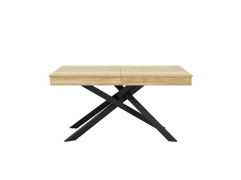  Table extensible effet chêne avec pieds croisés 140-180 x 80 cm Fay Lum - Conforama W