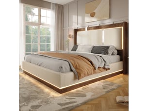 Lit coffre 140x190 cm <strong>MODENUIT </strong>  <strong></strong> coloris beige