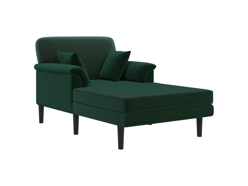  Chaise longue, chaise de salon vert foncé velours cf28631  - Conforama A