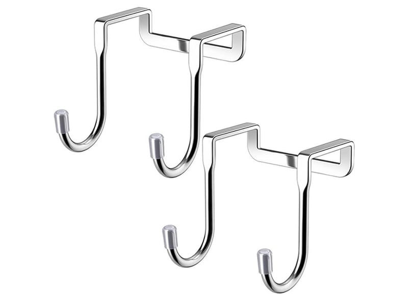  Lot de 2 cintres de porte avec crochets doubles en acier inoxydable 304 en forme, de robustes, adaptés pour accrocher vêtements, gris  - Conforama A