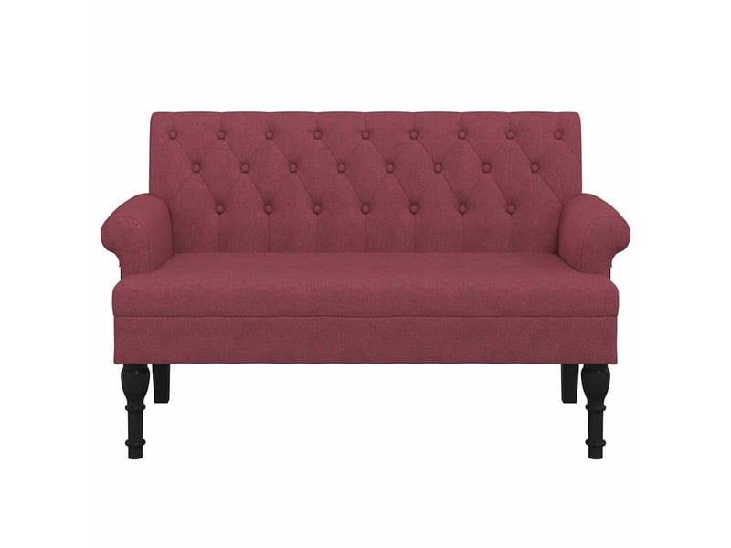  Banc salon, banc interieur avec dossier rouge bordeaux 120x62x75,5 cm tissu  - Conforama C