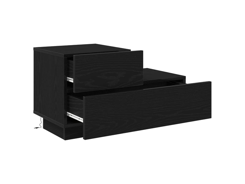  Table de chevet - cabinet de chevet - table de nuit chêne noir 70 x 36 x 40,5 cm  - Conforama D