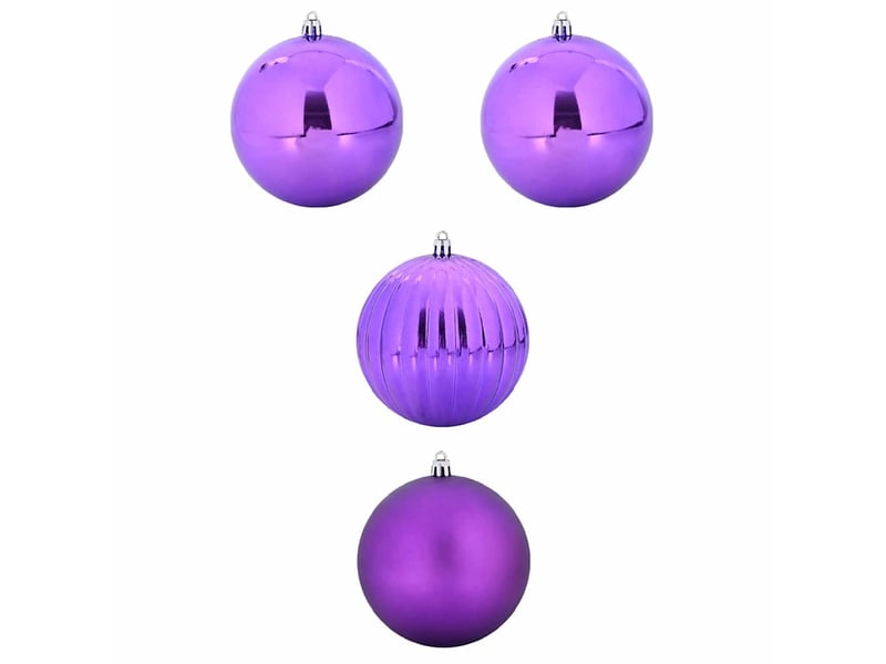  Ensemble de boules de noël xxl 4 pcs lilas ø 20 cm plastique  - Conforama A