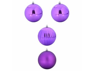 Ensemble de boules de noël xxl 4 pcs lilas ø 20 cm plastique