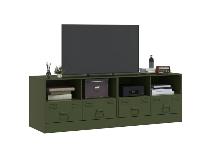  Meubles tv - banc tv - meuble de rangement 2 pcs vert olive 67x39x44 cm acier  - Conforama C