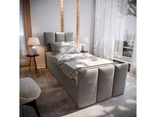 Lit avec rangement 100x200 cm <strong>MASSENO</strong> <strong></strong> coloris gris