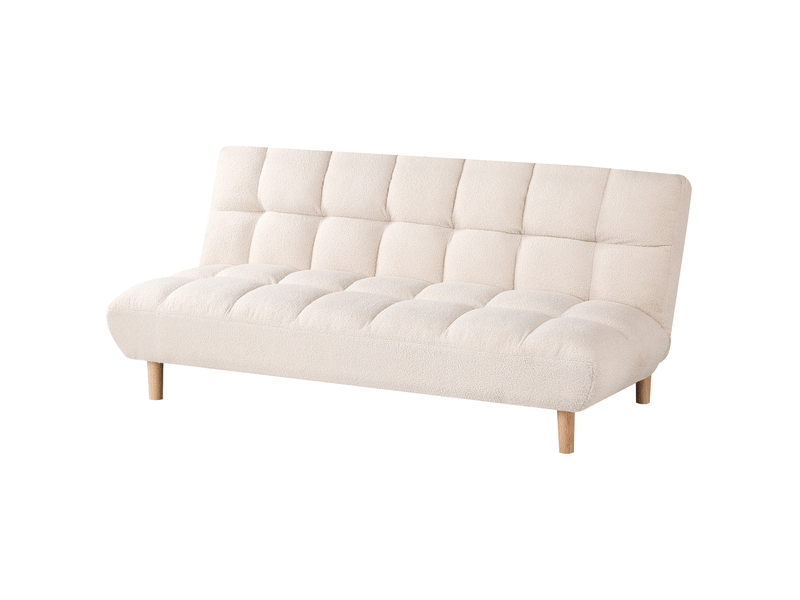 Canapé-lit 2 places risor bouclé blanc cassé  - Conforama E