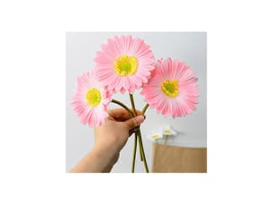 Gerbera jamesonii artificiel avec tige, fleur en soie réaliste, centre de table pour la maison ou le bureau, branche de fleur artificielle, décoration floraleorange