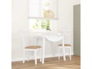 Vidaxl chaises à manger coussins 2 pcs blanc bois massif caoutchouc