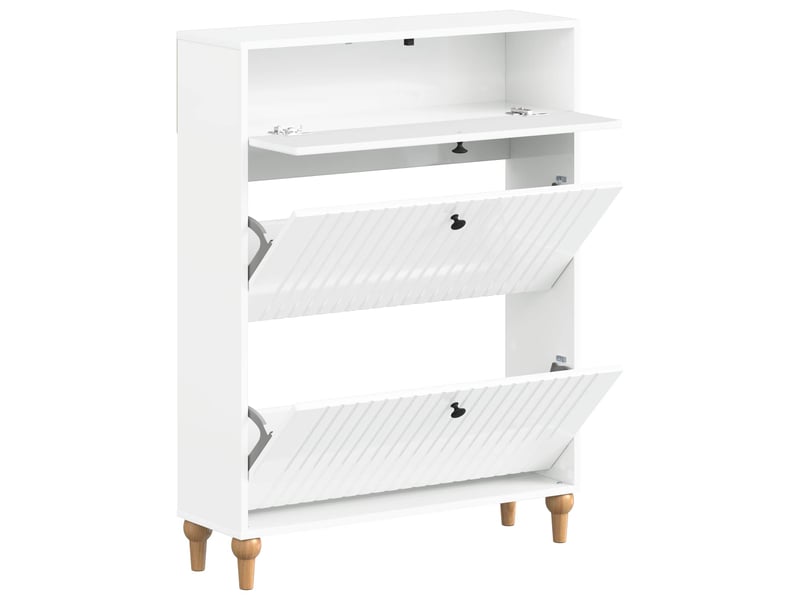  Meuble à chaussure, cabinet à chaussures alkmaar 78x24x103 cm bois d'ingénierie shl3659  - Conforama C
