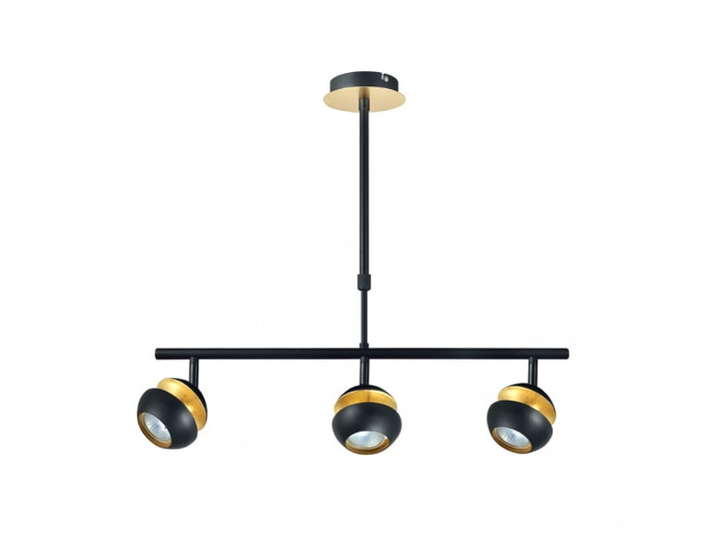  Fabrilamp beethoven, suspension, moderne, 3 x gu10, noirdoré, 44-68 x 56.5 x 12 cm 142053009 - Conforama A