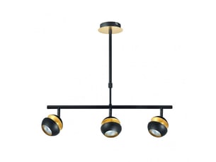 Fabrilamp beethoven, suspension, moderne, 3 x gu10, noirdoré, 44-68 x 56.5 x 12 cm