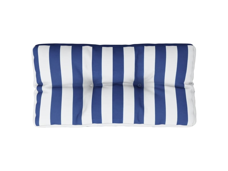  Coussin de palette, coussin de chaise, coussin de canapé rayures bleues et blanches 80x40x12 cm tissu cf55425  - Conforama A