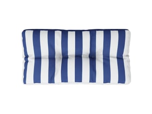 Coussin de palette, coussin de chaise, coussin de canapé rayures bleues et blanches 80x40x12 cm tissu cf55425