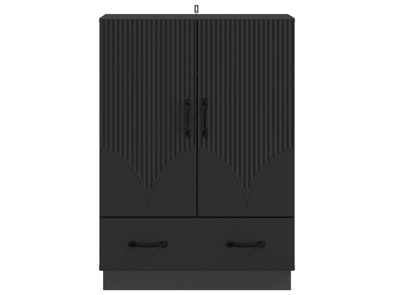  Buffet - bahut - meuble de rangement avec tiroir noir 66 x 34,5 x 92 cm bois d'ingénierie  - Conforama E