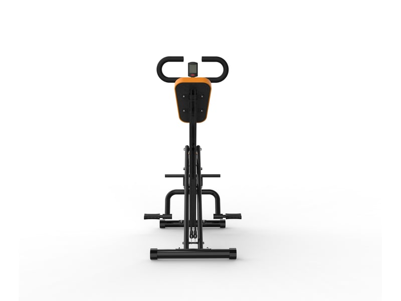 Machine de squat pliable 90x58x111 cm noire, abs, caoutchouc et acier q235 avec bandes de résistance - Conforama E