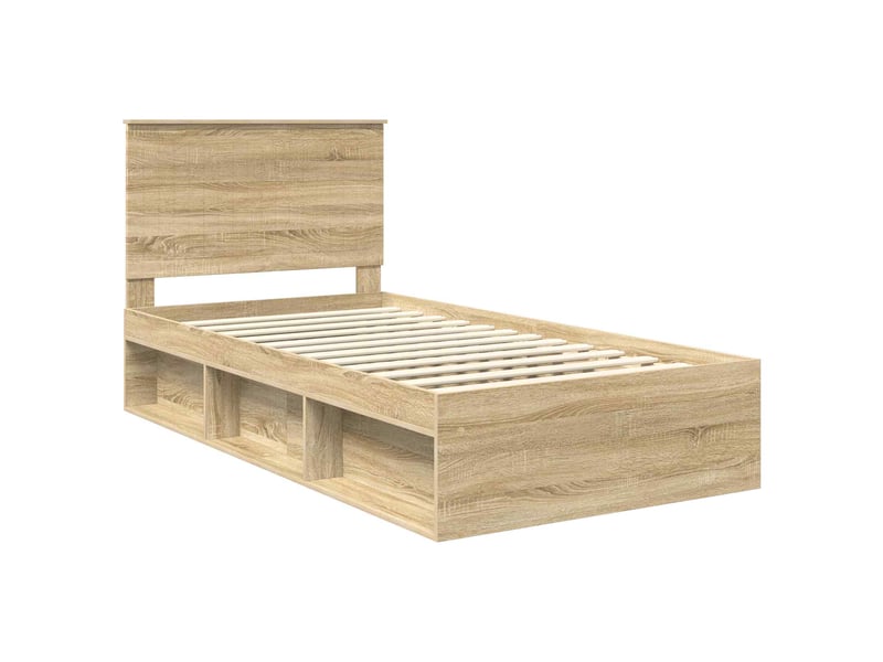  Lit simple- lit adulte -  cadre de lit sonoma 100 x 200 cm bois de pin massif  - Conforama C