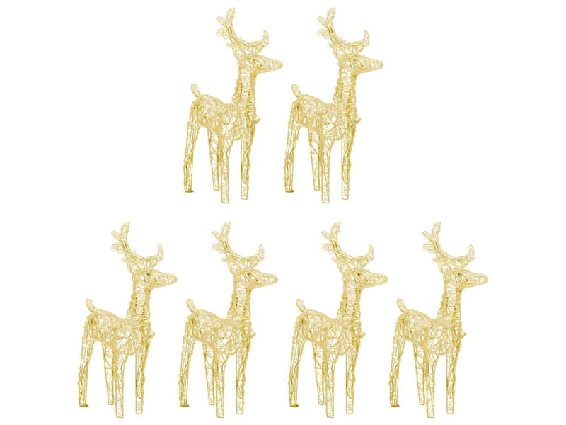  Rennes de noël 6 pcs 240 led blanc chaud acrylique  - Conforama A