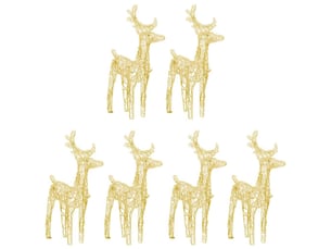 Rennes de noël 6 pcs 240 led blanc chaud acrylique