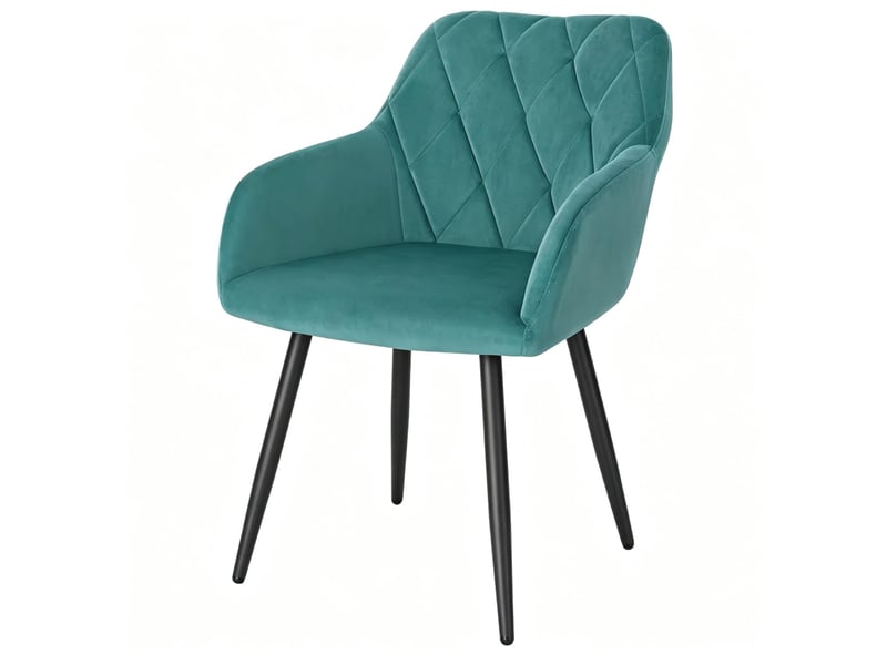 Chaise de salle à manger avec accoudoirs en velours bleu sarcelle T5828P577911 - Conforama B