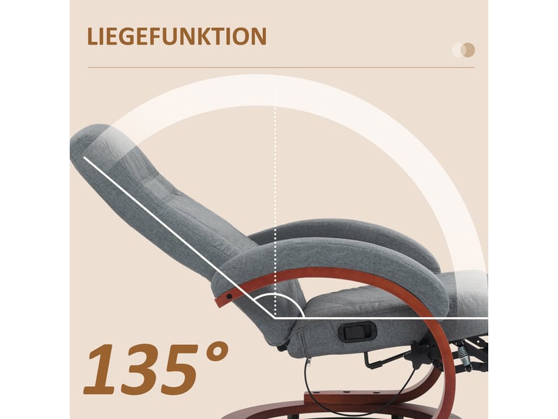 Fauteuil relax électrique pivotant,avec repose-pieds,polyester,gris - Conforama E
