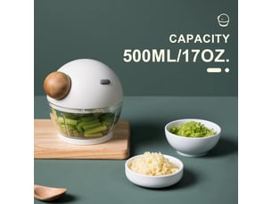 Hachoir manuel, hachoir à fruits et légumes portatif avec 3 lames en acier inoxydable, mini mixeur avec corde, convient pour les légumes, la viande