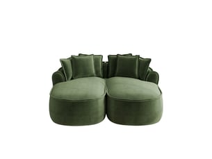 Canapé modulable 184x164x67 cm tissu chenille configuration modulable assise profonde mobilier de salon vert