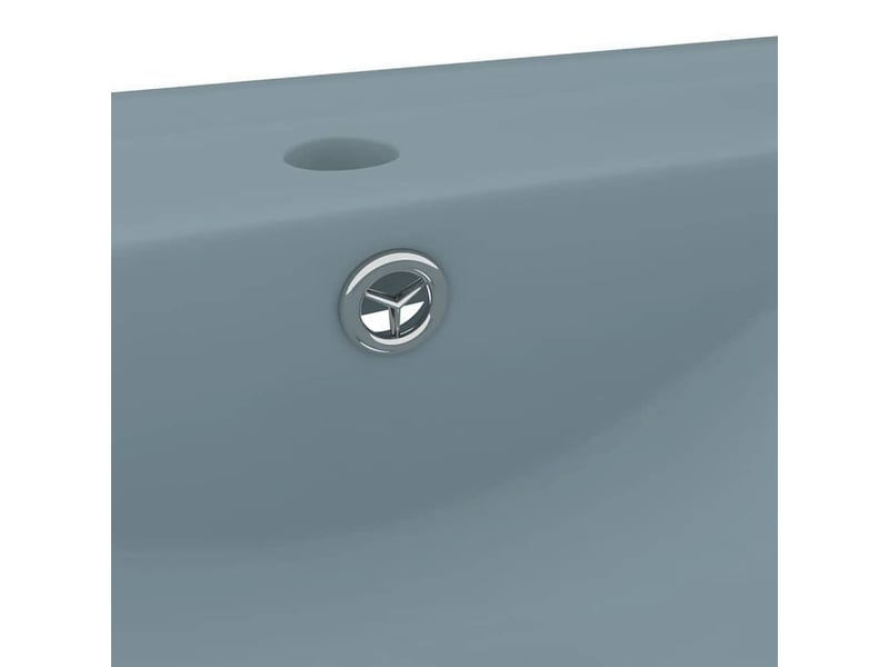  Lavabo de bain, vasque à poser avec trou de robinet bleu clair mat 60x46 cm céramique cf65630  - Conforama E