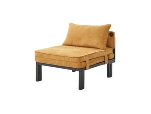 Chauffeuse convertible 2 en 1 - 176x82x79cm - fauteuil lit pliant avec ports usbtype-c et coussin - velours doux - jaune